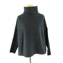 ケーティー キヨコ タカセ  K.T KIYOKO TAKASE ニット セーター 長袖 タートル グレー 黒 9 *A937