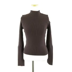 エイミーイストワール eimy istoire  オープンショルダーリブニット 長袖 茶 F *A32