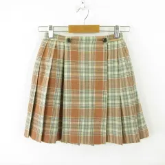 イーストボーイ EAST BOY ミニスカート チェック プリーツ 茶 9 *T765