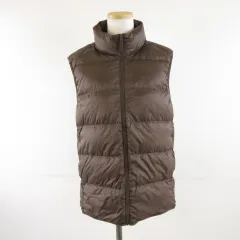 ユニクロ UNIQLO ウルトラライトダウンベスト ジップアップ 茶 M *A820