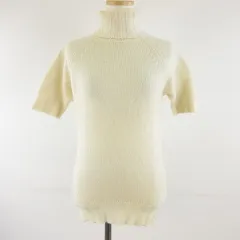 アー・ヴェ･ヴェ ミッシェルクラン a.v.v ニット セーター 半袖 タートルネック カシミヤ アイボリー 38 *T41