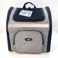 ペティーク Petique ペットリュック 耐荷重10.5kg グレー 小型犬 猫 キャリーバッグ おしゃれ 通気性◎ 多機能キャリー