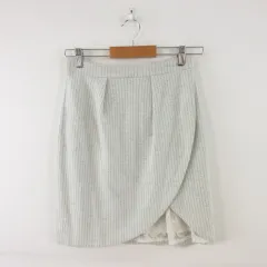 ミッシュマッシュ MISCH MASCH ミニスカート タイト ストライプ グレージュ M *A662