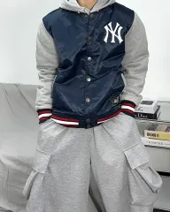 マジェスティック ニューヨーク・ヤンキース ネイビー スタジアム ジャケット L