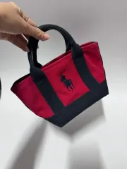 ポロラルフローレン キャンバス ミニ トートバッグ レッド