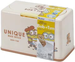 スケーター(Skater) 抗菌 マスクストッカー リフトアップ式 ミニオン ボブ ＆ ティム 約60枚収納 MKST1NAG-A [ミニオンズ] [21×11×高さ13cm]