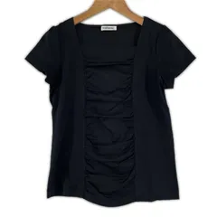 美品 NEWYORKER ニューヨーカー 無地 春夏 SS 半袖Tシャツ コットン ブラック レディース M【古着】【中古】【送料無料】