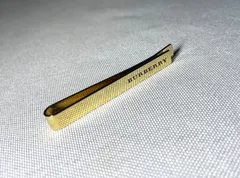 希少 BURBERRY バーバリー ブランドロゴ文字 ゴールド&ブラック ネクタイピン タイピン タイバー メンズアクセサリー