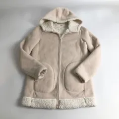 ユニクロ フリース ボア フリース フーデッドコート ウィメンズL
