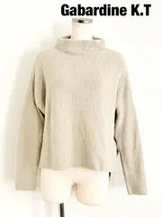 Gabardine K.T　ギャバジンケーティー　ミンク調ファーモールセーター　定価27,500円　日本製　Mサイズ　薄ベージュ　シンプル　綺麗め　送料込み　6462088のサムネイル