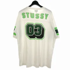 ステューシー STUSSY オールドステューシー OLD STUSSY 90s 紺タグ アメリカ製 フットボール Tシャツ 半袖 XL ホワイト 白
