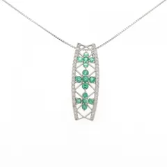 PT900/純PT エメラルド ネックレス 0.82CT