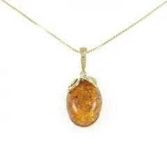 K18YG 琥珀 ネックレス