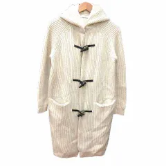 ノット KNOTT トゥモローランド ダッフルコート ニット フード 長袖 ウール 1 S 白 ホワイト /YK