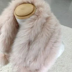 フォックスファー ショール ピンク リアルファー 本毛皮 ティペット パーティー用 結婚式・二次会