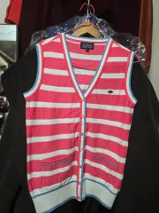 PEARLY GATES ストライプ ニット ベスト