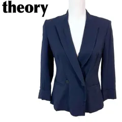 【美品】theory 春夏 テーラードジャケット 0 薄手 ダブル 背抜き