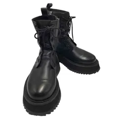 ザラ ZARA サイドジップ レザー 厚底 ブーツ レディース  41