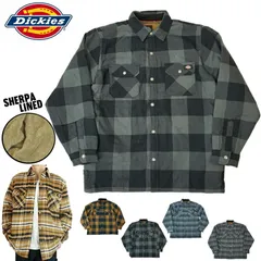 DICKIES ディッキーズメンズ シャツ ジャケットTJ210 SHERPA LINED SHIRT JACKET シェルパボア シャツジャケットフランネルシャツ チェックシャツ 裏ボア ワークウェア ブラウンダック/ネイビー ブラック/ダークスレート