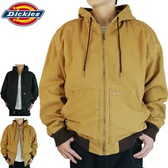DICKIES ディッキーズメンズ ジャケットダック フーデッド ボンバージャケット JTR07 DUCK HOODED BOMBER JACKETBROWNDUCK ブラウンダック BLACK ブラック黒 茶 レイヤード 重ね着 ローライダー 作業着 大きめ