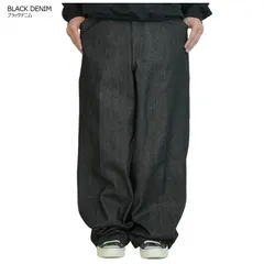 BEN DAVIS ベンデイビス USA企画 ゴリラカット デニムパンツ GORILLA CUT DENIM PANTSブラックデニム  黒 極太 太め バギー ストレート男女兼用 ジーンズ ロゴ タグのサムネイル
