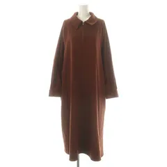 ケイビーエフ KBF アーバンリサーチ 23AW ラグランZIPオーバーワンピース ロング丈 長袖 ハーフジップ 36 茶 ブラウン /YQ ■OS