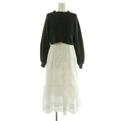 ジャスグリッティー JUSGLITTY 21AW ショートニット×シャツワンピースSET セーター ボリュームスリーブ 1 グレー ホワイト /MY ■OS