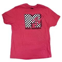 MTV チェッカードロゴ Tシャツ レッド ミュージックテレビジョン MTV Checkered Logo アメリカン雑貨