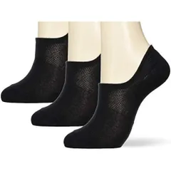 [オカモト] 脱げない ココピタ スニーカー用 深め 綿混 カジュアル レディース スニーカーソックス ブラック 3足組 23.0 cm~25.