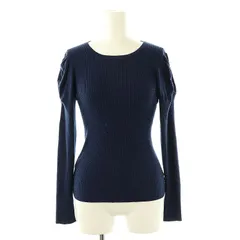 トッカ TOCCA パフスリーブニット カットソー リブ M ネイビー /DO ■OS