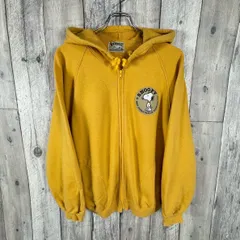 OLD PEANUTS 90s ピーナッツ SNOOPY スヌーピー  マスタード ジップアップ ラグラン スウェット スエット ジップ パーカー