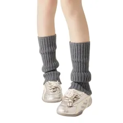 【新品】 [Nestkanina] レッグウォーマー レッグカバー ルーズソックス 女子高生 制服 JK 通学 ルーズ ソックスカバー 足首ウォーマー 女子 ボリューム リブ ニット レディース フットカバー 冷え対策 冷房対策 SOC002 (グレー) 0
