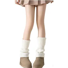 【新品】 [Ekieta] レッグウォーマー羊毛ニット★足首ウォーマー高伸縮レッグウォーマーレディース暖かい厚手 防寒 【折り返し・フレア・美脚効果・ずり落ち防止見えないゴム】女性レッグカバー ルーズソックス 冷え対策 厚手快適可愛い