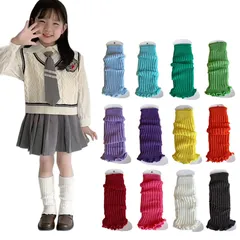 【新品】 [Lettyhe] 女の子 レッグウォーマー カラフル 2枚セット キッズ ネオンカラー ベビー ルーズソックス 子供 運動会 蛍光 派手 ダンス衣装 暖かい 30cm 15色展開 (ホワイト/水色, Free Size) 0