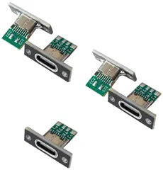 【DIY 5個セット】 USB Type-C/A メス ソケット コネクタ パネルマウント対応 24ピン USB 2.0 ピン配置 PCB ボード実装用 OEM 互換品 (Type-C) [Type-C]
