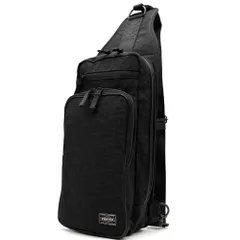 極美品 PORTER ポーター 吉田カバン ハイブリッド ボディバッグ スリングバッグ ショルダー メンズ ビジネス コーティングナイロン 軽量 ブラック 斜め掛け 多収納