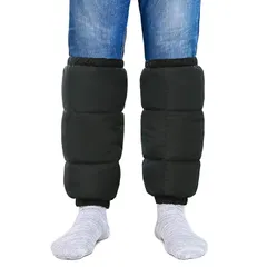 【新品】 [Y.WINNER] 第五世代 羽毛 暖かいダウン レッグウォーマー 【冷え性 足元の防寒対策・冷え取りに】 足元ぽかぽか 着脱簡単 【メンズ・レディース兼用】 プレゼント ギフト (ブラック) 0