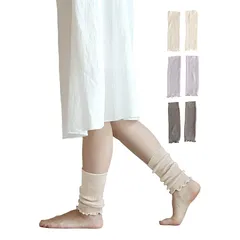 【新品】 [SOWAN] ソワン レッグウォーマー 夏用 しめつけない ショート 足首ウォーマー リネンコットン 3足セット レディース メンズ リブ編み 0