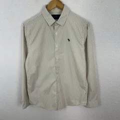 Abercrombie & Fitch アバクロンビー&フィッチ 長袖シャツ ストライプ ベージュ Sサイズ メンズ 古着 ストリート アメカジ