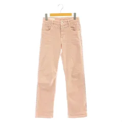 ザラ ZARA ハイウエスト スタッズデニムパンツ セミフレア 12-13 ピンク /AT ■OS