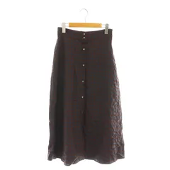 スピック&スパン Spick&Span ギンガムチェック スカート フレア マキシ ロング 38 小豆色 紺 ネイビー /AT ■OS