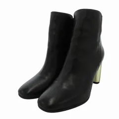 モードエジャコモ Mode et Jacomo carino カリーノ ヒールデザインショートブーツ レザー サイドジップ 24 黒 ブラック /FF