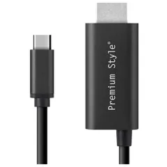 PGA PG-SWTV2MBK ブラック Premium Style TYPE-Cコネクタ HDMIミラーリングケーブル 2m