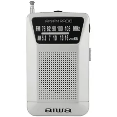 AIWA GAA4-PPR0001-SV シルバー AM/FM ポケットラジオ 単4乾電池×2 軽量74g GAA4PPR0001のサムネイル