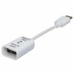 ナカバヤシ ZUH-CAR201W ホワイト USB2.0 A-C変換ケーブル 0.1mのサムネイル