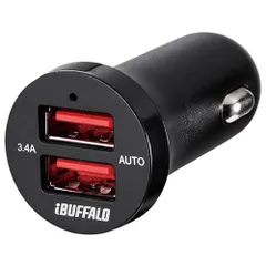 バッファロー BSMPS3402P2TBK ブラック 3.4A シガーソケット用USB急速充電器 2ポートタイプ BSMPS3402P2TBのサムネイル