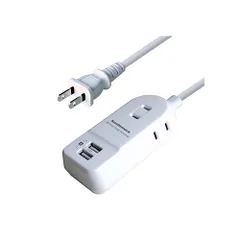 カシムラ WM-16-WH ホワイト 国内・海外兼用電源タップ Aタイプ AC3P USB2P 2.4A 1m WM16のサムネイル