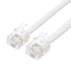 ミヨシ DC-401-WH ホワイト 電話機コード スタンダード 6極4芯/2芯 タイプ 1m DC401WHのサムネイル