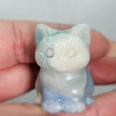 ブルーカルサイト✨ねこ✨カービング✨