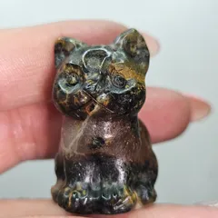 オーシャンジャスパー×ライモナイトインクォーツ✨ねこ✨カービング✨